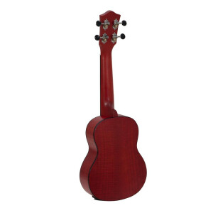 Dimavery UK-100 soprano ukulele, flamed red