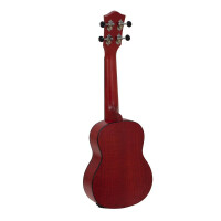 Dimavery UK-100 soprano ukulele, flamed red