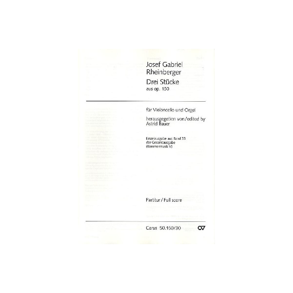 3 Stücke aus op.150 für Violoncello