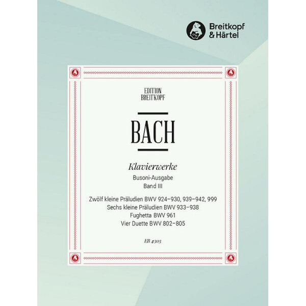 Klavierwerke Bach-Busoni Band 3
