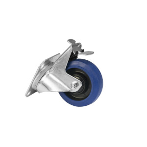 Roadinger swivel castor RD-100B 100mm blue with brake