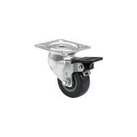 Roadinger swivel castor 50mm gray with brake