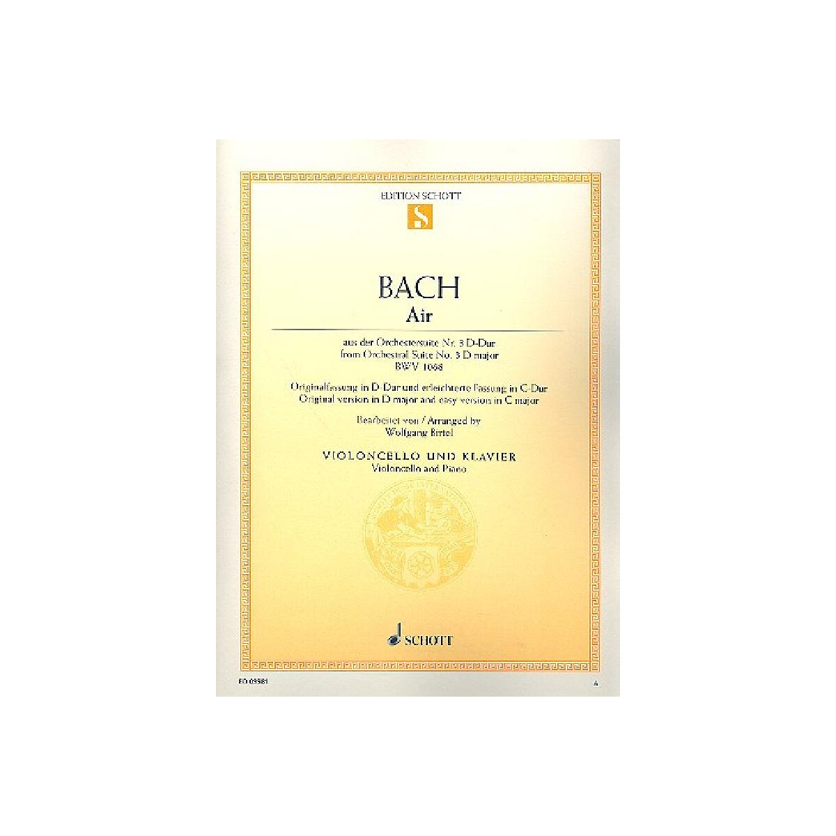 Air BWV1068 (Fassung D-Dur und erleichte box