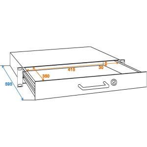 Omnitronic Rackschublade mit Schloss 1HE