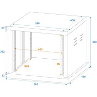Roadinger steel rack SR-19, 8U