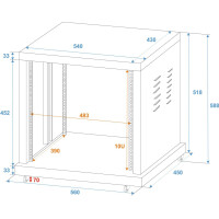 Roadinger steel rack SR-19, 10U