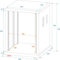 Roadinger Stahl-Rack SR-19, 14HE