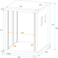Roadinger steel rack SR-19, 16U