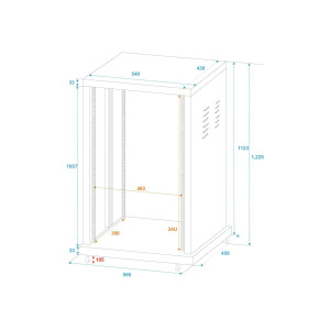 Roadinger steel rack SR-19, 24U