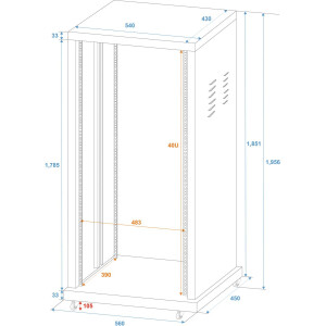 Roadinger steel rack SR-19, 40U