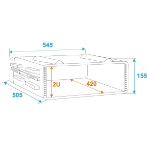 Roadinger Kunststoff-Rack KR-19, 2HE, DD, schwarz