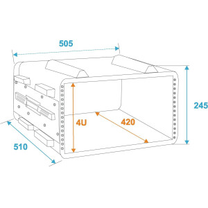 Roadinger Kunststoff-Rack KR-19, 4HE, DD, schwarz