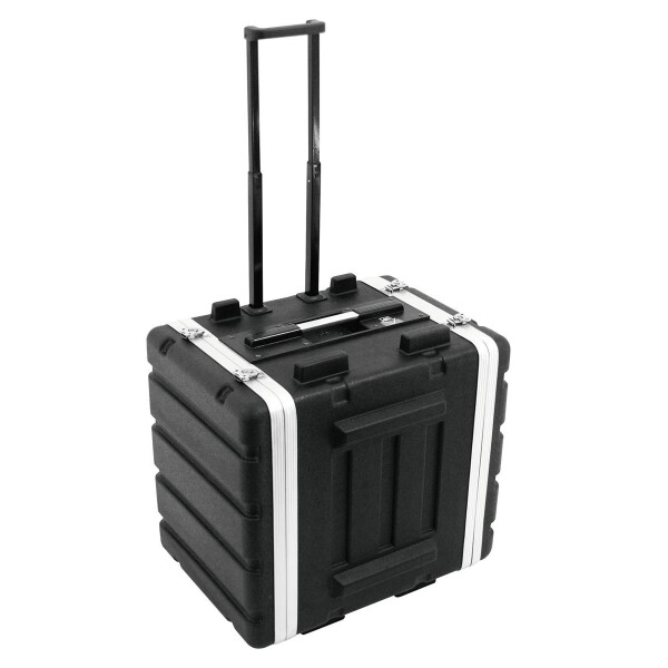 Roadinger Kunststoff-Rack 19, 7HE, DD/Trolley, sw