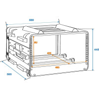Roadinger Kunststoff-Rack 19, 7HE, DD/Trolley, sw