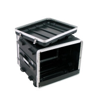 Roadinger Kunststoff-Rack 19, 7HE, DD/Trolley, sw