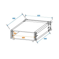 Roadinger effects rack CO DD, 3U, 40cm deep, black
