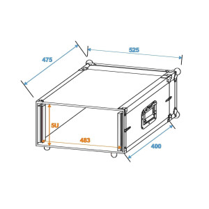 Roadinger effects rack CO DD, 5U, 40cm deep, black