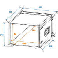 Roadinger effects rack CO DD, 6U, 24cm deep, black