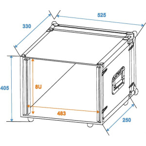 Roadinger effects rack CO DD, 8U, 24cm deep, black