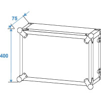 Roadinger effects rack CO DD, 8U, 24cm deep, black