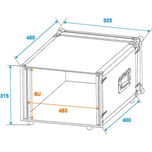 Roadinger effects rack CO DD, 6U, 38cm deep, black