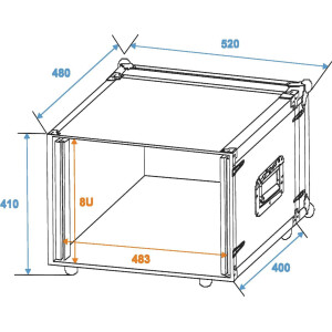 Roadinger effects rack CO DD, 8U, 38cm deep, black