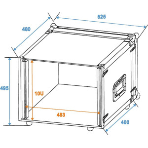 Roadinger effects rack CO DD, 10U, 38cm deep, black