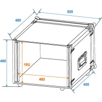 Roadinger effects rack CO DD, 10U, 38cm deep, black