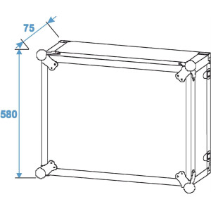 Roadinger effects rack CO DD, 12U, 38cm deep black