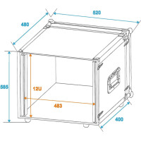 Roadinger effects rack CO DD, 12U, 38cm deep black