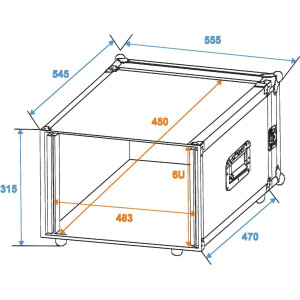 Roadinger Rack Profi 6HE 45cm