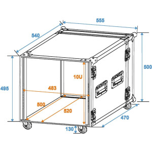 Roadinger Rack Profi 10HE 45cm with wheels