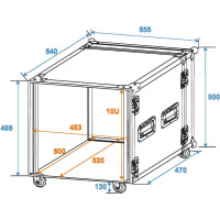 Roadinger Rack Profi 10HE 45cm with wheels