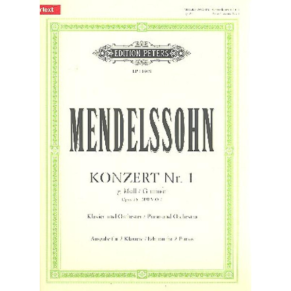 Konzert g-Moll op.25 MWVO7 für Klavier und Orchester