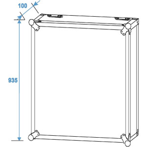 Roadinger Rack Profi 20HE 45cm with wheels