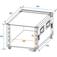 Roadinger Rack Profi KM 6HE 55cm mit Rollen