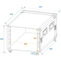 Roadinger Rack Profi KM 8HE 55cm with wheels