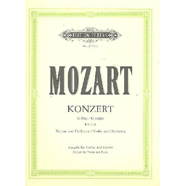 Konzert G-Dur KV216 für Violine und Orchester