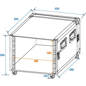 Roadinger Rack Profi KM 10HE 55cm with wheels