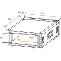 Roadinger Verstärkerrack SP-2, 4HE, Shock-Proof