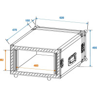 Roadinger Verstärkerrack SP-2, 6HE, Shock-Proof