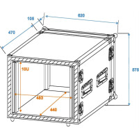 Roadinger Verstärkerrack SP-2, 10HE, Shock-Proof