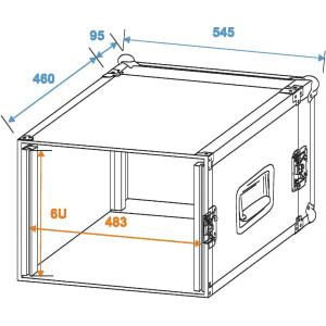Roadinger amplifier rack PR-2, 6U, 47cm deep