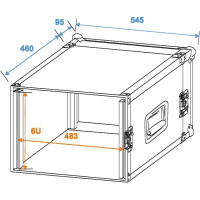 Roadinger amplifier rack PR-2, 6U, 47cm deep