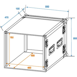Roadinger amplifier rack PR-2, 10U, 47cm deep