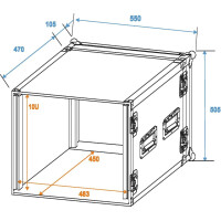 Roadinger amplifier rack PR-2, 10U, 47cm deep