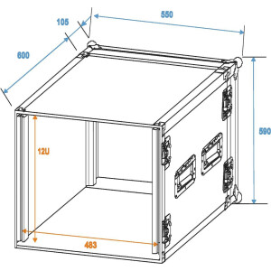 Roadinger amplifier rack PR-2ST, 12U, 57cm deep