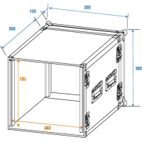 Roadinger amplifier rack PR-2ST, 12U, 57cm deep