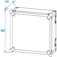 Roadinger amplifier rack PR-2ST, 12U, 57cm deep