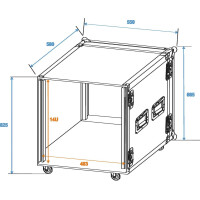 Roadinger Verstärkerrack PR-2, 14HE, 47cm mit Rollen